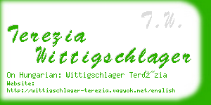 terezia wittigschlager business card